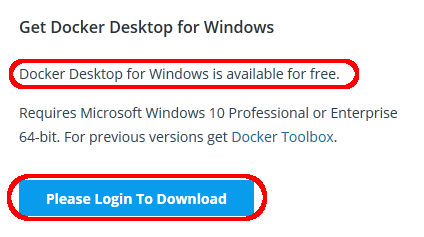 Docker Download Info
